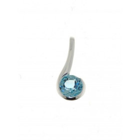 Pendentif Argent 925 Topaze Bleue Traitée 6.5mm