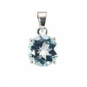 Pendentif Argent 925 serti d une Topaze ronde Diamètre pierre : 10mm Dimensions du pendentif (bélière incluse) : 18x10 mm ...