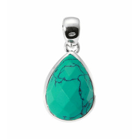 Pendentif Argent 925 Turquoise Reconstituée facettée 18x13mm Pierre forme poire facettée mesurant 18x13mm Dimensions du pe...