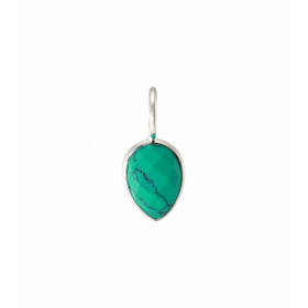 Pendentif Argent 925  Turquoise Reconstituée Poire facettée 9x7mm