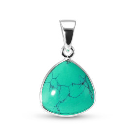 Pendentif Argent 925 Turquoise Reconstituée Triangulaire 10x10mm Cabochon Pendentif Argent 925 Turquoise Ce pendentif est ...