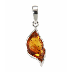 Pendentif Argent  Ambre