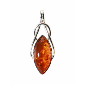 Pendentif Argent 925 Ambre Dimensions du pendentif (bélière incluse) : 32x12 mm 
