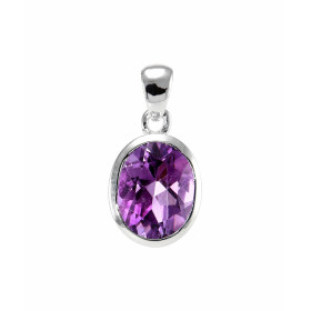 Pendentif Argent 925 Améthyste serti d une pierre ovale 10x8mm Dimensions du pendentif (bélière incluse) : 18x10mm 