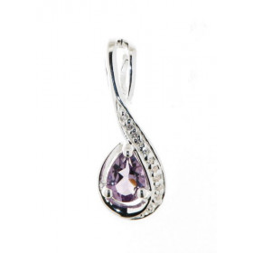 Pendentif Argent 925 Améthyste Oxyde Ce pendentif est serti d une améthyste taille poire 7x5mm 12 oxydes 1mm Dimensions du...