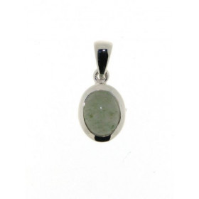 Pendentif Argent 925 Aventurine serti d'une pierre de 9x7mm. Hauteur avec bélière : 20mm