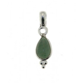 Pendentif Argent 925 Aventurine serti d une pierre taille poire 7x5mm Dimensions du pendentif (bélière incluse) : 21 x 6mm 