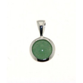 Pendentif Argent 925 Aventurine Pierre ronde 7mm diamètre Dimensions du pendentif (bélière incluse) : 16 x 9 mm 