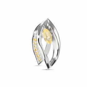 Pendentif Argent Citrine Navette Motif Argent serti d une pierre taille navette 6x3.5mm 7 petites pierres rondes Dimension...