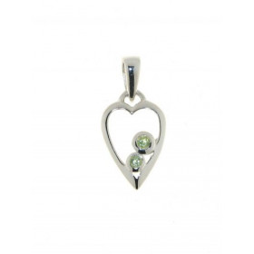 Pendentif Argent 925 Péridot serti de pierres de 1.5 et 2mm de diamètre. Dimensions du pendentif (bélière incluse) : 20 x ...