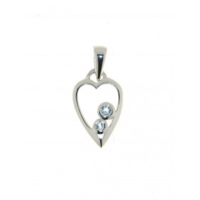 Pendentif Argent 925 Topaze Bleue serti pierres 1.5 2mm diamètre Dimensions du pendentif (bélière incluse) : 20 x 8 mm 