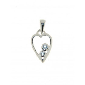 Pendentif Argent Coeur Topaze Bleue Traitée 1.5 et 2mm