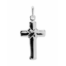 Pendentif croix en Argent 925. Dimensions (bélière incluse) : 29 x 14 mm. 