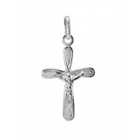 Pendentif argent croix et Christ 18x34mm