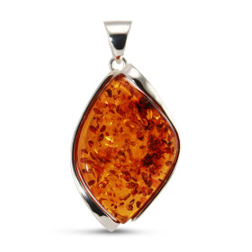 Pendentif argent 925 composé d une ambre 29x45mm Largeur : 32mm Longueur (bélière incluse) : 60mm Pièce unique
