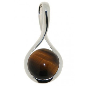 Pendentif Argent 925 Oeil Tigre Monture entrelacée (hauteur: 3.8cm) Ce pendentif est serti d une pierre ronde 12mm La pier...