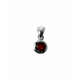 Pendentif Argent 925 Grenat serti d une pierre 5mm Dimensions du pendentif (bélière incluse) : 14x7mm 