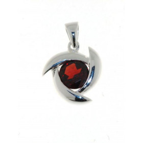 Pendentif Argent 925 Grenat serti d une pierre 8 mm Dimensions du Pendentif (bélière incluse) : 23 x 17mm 