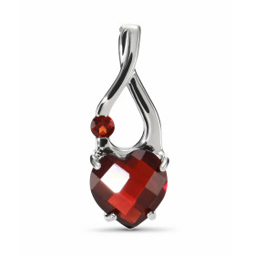 Pendentif Argent Grenat Coeur Motif Argent serti d une pierre ronde 2.5mm d une pierre coeur 8x8mm Dimensions du pendentif...