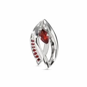 Pendentif Argent Grenat Navette Motif Argent serti d une pierre taille navette 6x3.5mm 7 petites pierres rondes Dimensions...