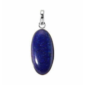 Pendentif Argent Lapis Lazuli Ovale  28x14mm