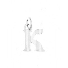 Pendentif Lettre K Argent 925 Hauteur bélière incluse : 16mm Splendide effet 2 tons une alternance parties satinées diaman...