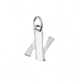 Pendentif Lettre N Argent 925 Hauteur bélière incluse : 16mm Splendide effet 2 tons une alternance parties satinées diaman...