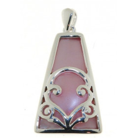 Pendentif Argent 925 Nacre Rose Dimensions du pendentif (bélière incluse): 38 x 20 mm 