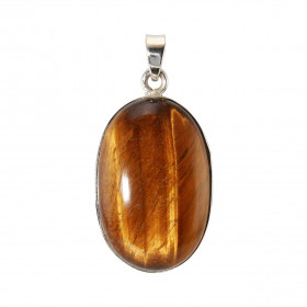 Pendentif Argent Oeil tigre Ovale 30x21mm Pendentif argent serti d un oeil tigre ovale mesurant 30x21mm Dimension du pende...