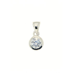 Pendentif Argent 925 Oxyde Zirconium serti d une pierre 5mm Dimensions du pendentif (bélière incluse) : 14x7mm 