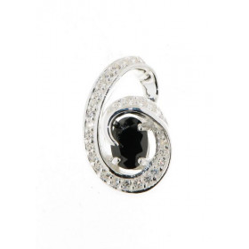  Pendentif Argent 925 Oxyde blanc noir Ce pendentif est serti d un oxyde noir ovale 7x5mm 24 oxydes blancs 1mm Dimensions ...