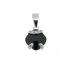 Pendentif Argent  Oxyde de zirconium Noir