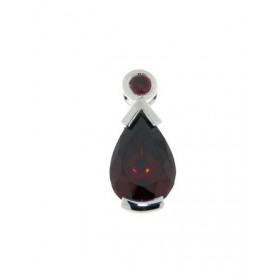 Pendentif Argent  Oxyde de zirconium Rouge Poire 13x9mm