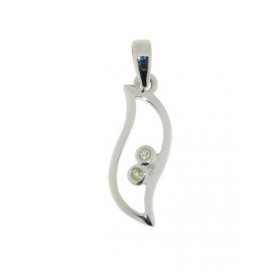 Pendentif Argent 925 Péridot serti deux pierres 1.5mm Dimensions du pendentif : 25x8mm (Bélière incluse)