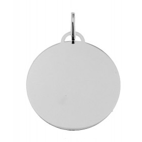 Pendentif Argent  Plaque Ronde 20mm à Graver