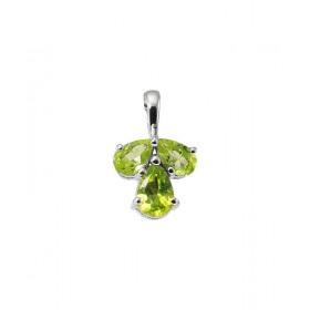 Pendentif Argent Rhodié 3 Péridots Pendentif serti 3 pierres forme poire Dimensions des pierres : 6x4mm 5x3mm Dimensions d...