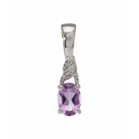 Pendentif Argent Rhodié Améthyste Ovale 7x5mm Pendentif serti d une pierre ovale 7x5mm Dimensions du pendentif (bélière in...