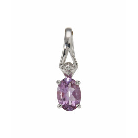 Pendentif Argent Rhodié Améthyste Ovale 7x5mm Pendentif serti d une pierre ovale 7x5mm Dimensions du pendentif (bélière in...