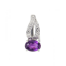 Pendentif Argent Rhodié Améthyste Ovale 7x5mm Pendentif bélière perlée serti d une pierre ovale 7x5mm Dimensions du penden...