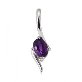 Pendentif Argent Rhodié Améthyste Ovale 7x5mm Pendentif serti d une pierre ovale 7x5mm Dimensions du pendentif (bélière in...