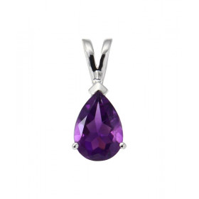 Pendentif Argent Rhodié Améthyste Poire 10x7mm Pendentif serti d une pierre forme poire 10x7mm Dimensions du pendentif (bé...