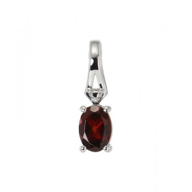 Pendentif Argent Rhodié Grenat Ovale 7x5mm Pendentif serti d une pierre ovale 7x5mm Dimensions du pendentif (bélière inclu...