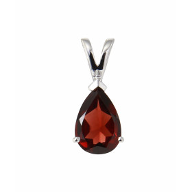 Pendentif Argent Rhodié Grenat Poire 10x7mm Pendentif serti d une pierre forme poire 10x7mm Dimensions du pendentif (béliè...