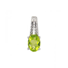 Pendentif Argent Rhodié Péridot Ovale 7x5mm Pendentif bélière perlée serti d une pierre ovale 7x5mm Dimensions du pendenti...