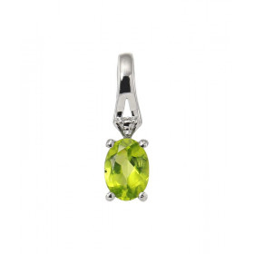 Pendentif Argent Rhodié Péridot Ovale 7x5mm Pendentif serti d une pierre ovale 7x5mm Dimensions du pendentif (bélière incl...