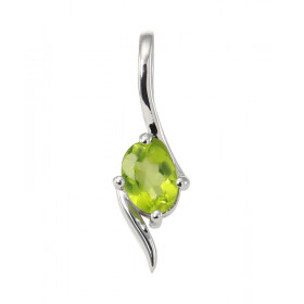 Pendentif Argent Rhodié Péridot Ovale 7x5mm Pendentif serti d une pierre ovale 7x5mm Dimensions du pendentif (bélière incl...