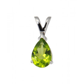  Pendentif Argent Rhodié Péridot Poire 10x7mm Pendentif serti d une pierre forme poire 10x7mm Dimensions du pendentif (bél...