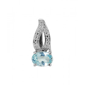 Pendentif Argent Rhodié Topaze Bleue Traitée Ovale 7x5mm Pendentif bélière perlée serti d une pierre ovale 7x5mm Dimension...