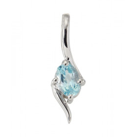 Pendentif Argent Rhodié Topaze Bleue Traitée Ovale 7x5mm Pendentif serti d une pierre ovale 7x5mm Dimensions du pendentif ...