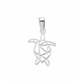 Pendentif argent rhodié tortue en origami